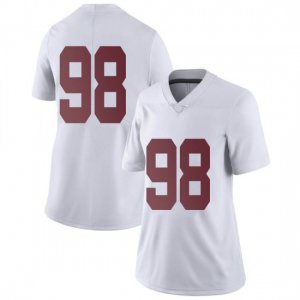 NCAA Women's Alabama Crimson Tide #98 Jamil Burroughs Stitched College Nike Authentic No Name White Football Jersey QQ17I35MG